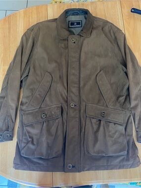 RAINFOREST Brown Suede Chore Jacket Genuine Cowhide with Wool Lining